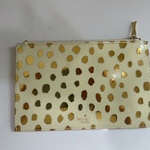 Kate Spade Gold and Cream Pouch